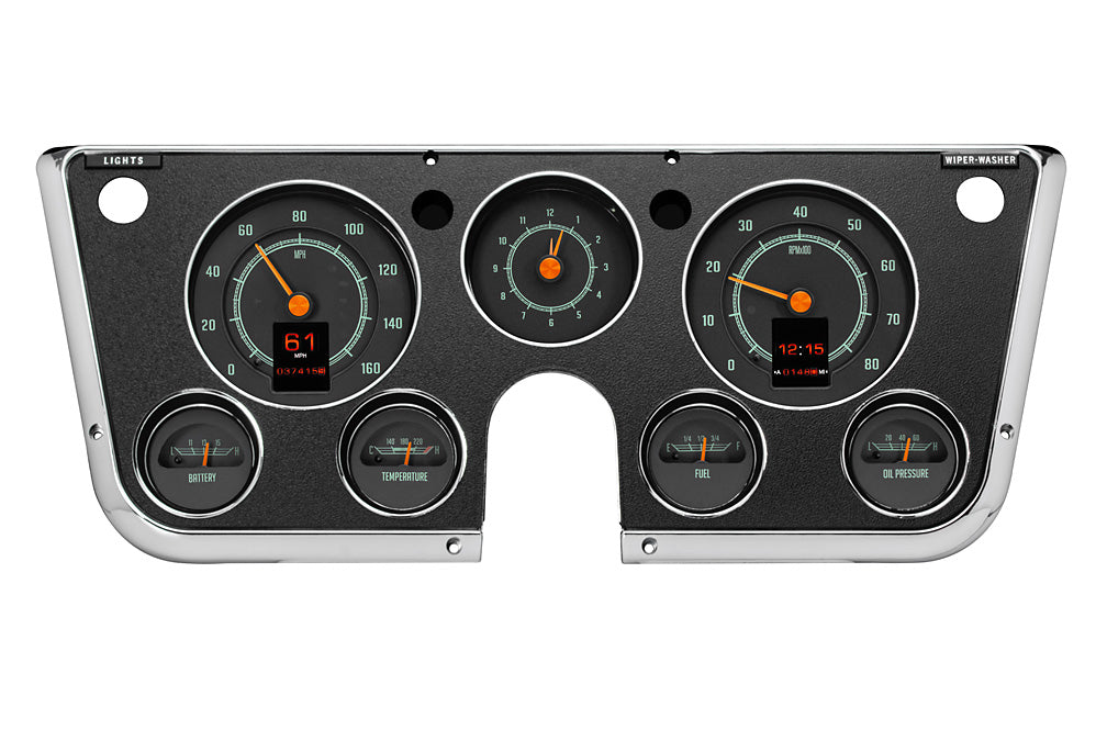 1967 Styled Chevy Pickup shown with optional gauge carrier/bezel